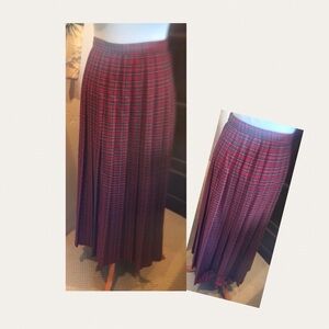 Vintage Plaid Pleated Skirt